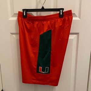 Adidas Miami Hurricanes Team Issued Workout shorts